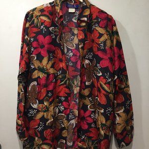 VINTAGE H.E.R. MULTICOLOR SILK BLOUSES SIZE S